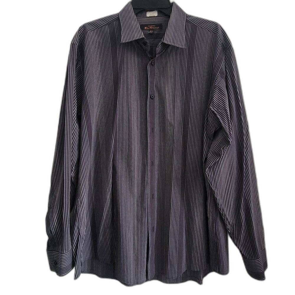 Ben Sherman Men’s button-down striped long sleeve shirt size 171/2 XL